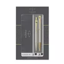 Rinkinys Parker IM Brushed Metal GT rašiklis+tušinukas Medium Juodas