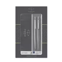 Rinkinys Parker Automatinis pieštukas + Tušinukas Jotter Stainless Steel CT