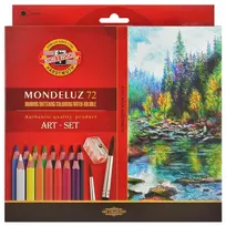 Akvareliniai pieštukai "Mondeluz Art" Koh-I-Noor, 72 vnt pieštukų + du teptukai + drožtukas