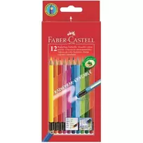 Spalvoti pieštukai Faber-Castell 2011, su trintuku, 12 spalvų