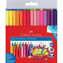 Flomasteriai Faber-Castell Grip trikampiai 30 spalvų