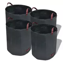 Sodo atliekų krepšiai, 4 vnt., tamsiai žali, 272 l, 150 g/m2