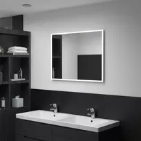 Sieninis vonios kambario veidrodis su LED, 80x60cm