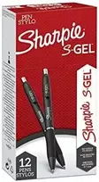 Sharpie S-Gel, Ištraukiamas gelio rašiklis, Juoda, Juoda, Vidutinis, 0,7 mm, Dėžutė