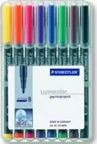 Staedtler Lumocolor B permanentinis folijos žymeklis, 8 vnt.