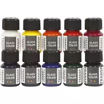 Creative Toys Stiklo dažai - skaidrūs 10 x 35 ml (31680)