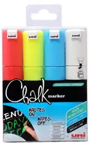 UNI-BALL Uni Chalk marker sæt med 4 stk PWE-8K