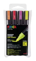 Posca - PC5M - Vidutinio galiuko rašiklis - Neoninės spalvos, 4 vnt