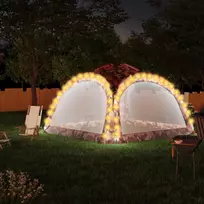 Proginė palapinė su LED/4 sienomis, kamufliažinė, 3,6x3,6x2,3m