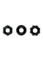 NS NOVELTIES Renegade Chubbies Super Elastic Stackable Rings TPE Black Set