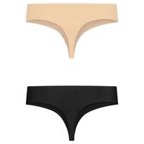 BYE BRA - UNDERWEAR BYE-BRA - INVISIBLE THONG 2 PACK BEIGE & BLACK SIZE XXL