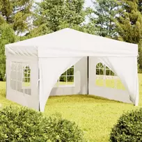 Proginė palapinė su šoninėmis sienomis, kreminė, 3x3m
