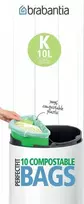 Brabantia Biologiškai suyrantys šiukšlių maišeliai K 10 L (ritinėlyje 10 maišelių)
