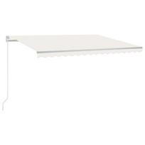 Rankiniu būdu ištraukiama markizė su Led vidaXL, kreminė, 450x350 cm