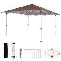Costway 3,5 x 3,5 m sodo paviljonas, reguliuojamo aukščio,rudas