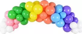 PartyDeco Balionų girlianda "Rainbow" (60vnt, 200cm)