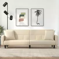 Sofa-lova su pagalvėlėmis, kreminės spalvos, audinys