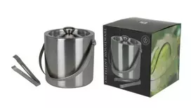 Excellent Houseware Home Styling Collection Kibirėlis ledui 1.7L su žnyplėmis, nerūdijančio plieno