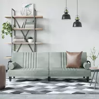 Sofa-lova su porankiais, šviesiai pilkos spalvos, aksomas