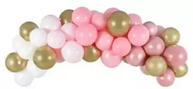 PartyDeco Rožinė Balionų girlianda "Rožinė" (60vnt, 200cm)