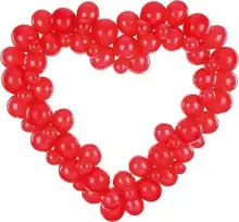 PartyDeco Balionų girlianda "Raudona širdis" (68vnt, 160cm)
