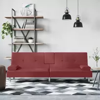 Sofa-lova su puodelių laikikliais, raudonojo vyno, dirbtinė oda