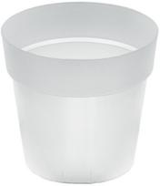Plastikinis apvalus vazonas klasikinis skaidrus 12,4 cm Augintojas