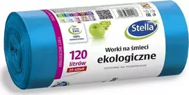 Stella STELLA šiukšlių maišai, ekologiški, 120 l, 25 vnt, mėlyna