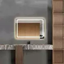 Mirrorsled Skaidrus veidrodis su LED priekiniu apšvietimu 1000x700 (apvalinti kampai, 30mm)