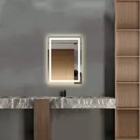 Mirrorsled Skaidrus veidrodis su LED priekiniu apšvietimu 500x700 (atitrauktas matinimas 30mm)