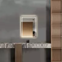 Mirrorsled Skaidrus veidrodis su LED priekiniu apšvietimu 500x700 (atitrauktas matinimas 20mm)