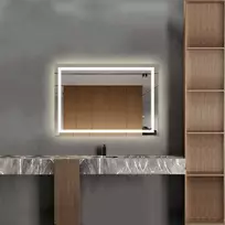 Mirrorsled Skaidrus veidrodis su LED priekiniu apšvietimu 1000x700 (statūs kampai, 30mm)