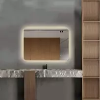 Mirrorsled Skaidrus veidrodis su LED galiniu apšvietimu 1000x700 (apvalinti kampai)