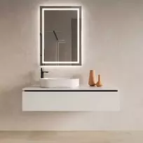 Mirrorsled Skaidrus veidrodis su LED priekiniu apšvietimu 800x1000 (statūs kampai) + mygtuku