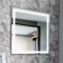 Mirrorsled Skaidrus veidrodis su LED priekiniu apšvietimu 700x700 (30mm) + mygtuku