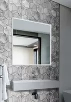 Mirrorsled Skaidrus veidrodis su LED galiniu apšvietimu 700x700 + mygtuku