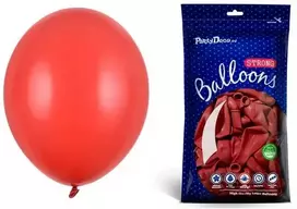 PartyDeco Stiprūs balionai Aguonos raudonumo 30 cm, 50vnt