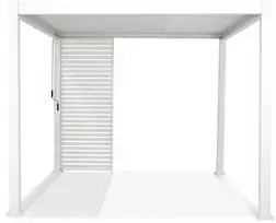 Žaliuzių sienelė stoginei Pergola PREMIUM 3 m baltos spalvos