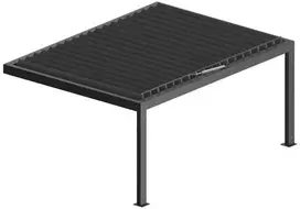 Pergola Bioclimatic: 4000x6000 mm, su LED, montuojama prie sienos