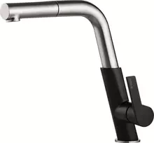Virtuvinis maišytuvas Deante Silia su ištraukiamu snapeliu BQS_B730, Juodas/Brushed steel