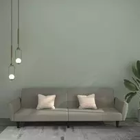 Dvivietė sofa-lova, šviesiai pilkos spalvos, aksomas