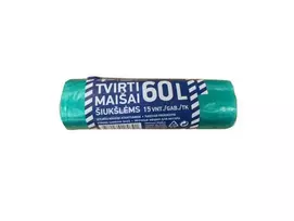 Vd_Pack Šiukšlių maišai, 60 l, 15 vnt., įvairių spalvų, 12MK