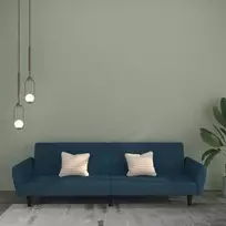 Dvivietė sofa-lova, mėlynos spalvos, aksomas