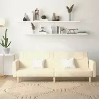 Dvivietė sofa-lova, kreminės spalvos, audinys