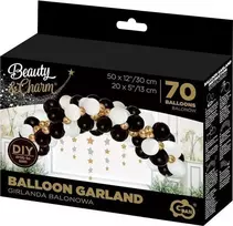 GoDan B&C balionų girlianda balta-auksinė-juoda 70vnt