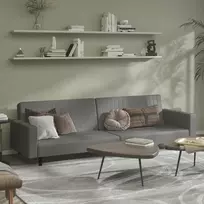 Dvivietė sofa-lova, pilkos spalvos, dirbtinė oda