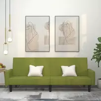 Dvivietė sofa-lova, šviesiai žalios spalvos, aksomas