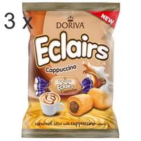 Karameliniai „Eclairs“ su kapučino skonio grietinėlės įdaru 3 kg.