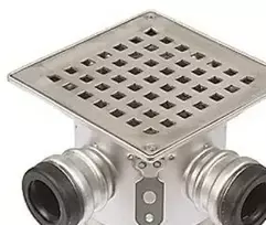 BLÜCHER 110 mm grindų latakas betonui, su atvamzdžiu, vertikali išleidimo anga