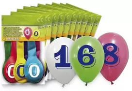 Globolandia Balionai su skaičiumi 8, įvairių spalvų, 8 vnt.
